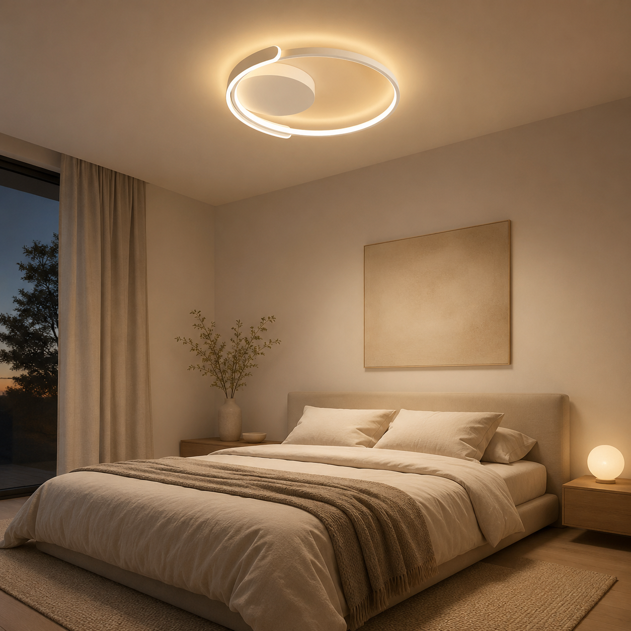 Anella Dimmable LED Ceiling Light | Halo Flush Lamp