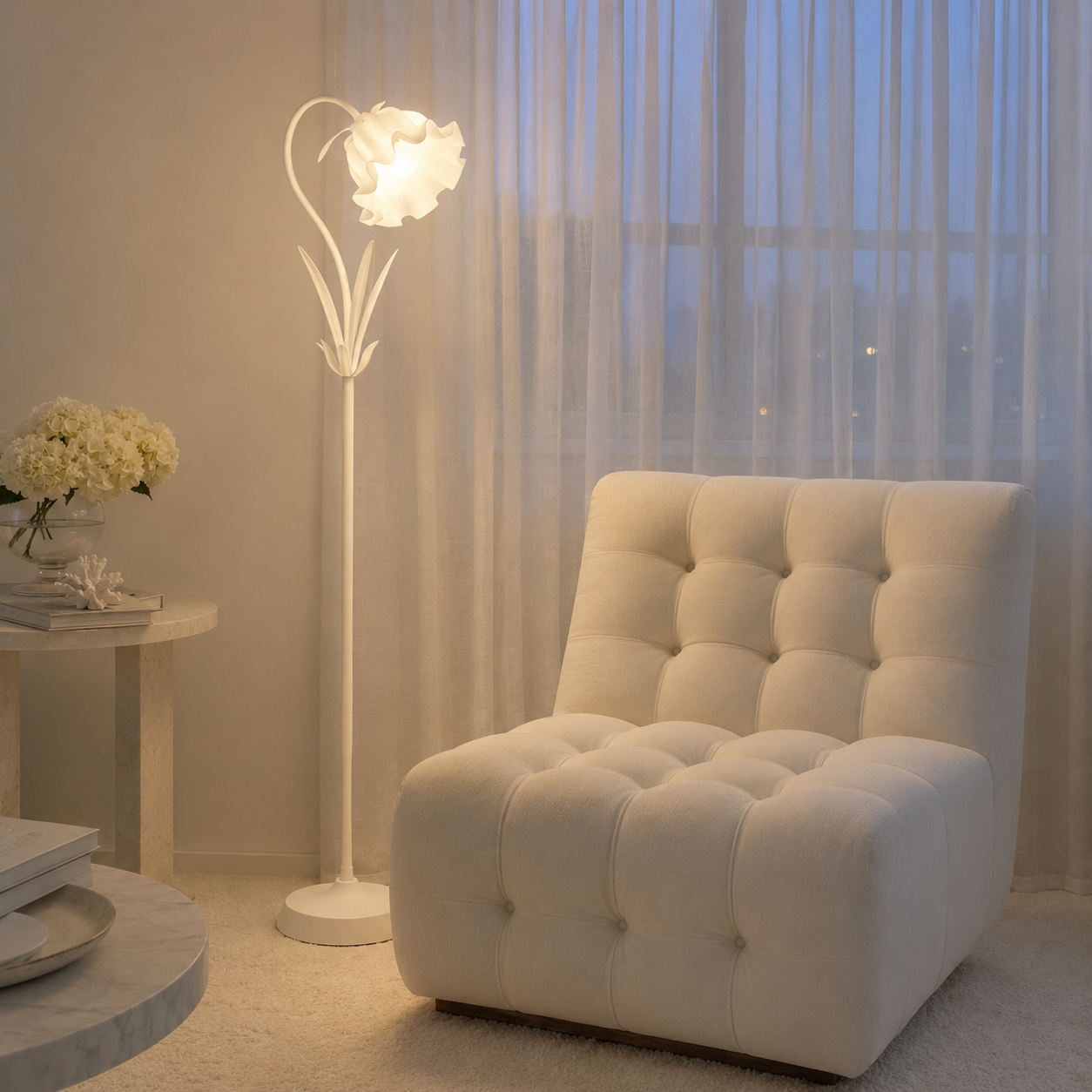 Bellora Flower Floor Lamp – Vintage Tulip Standing Light
