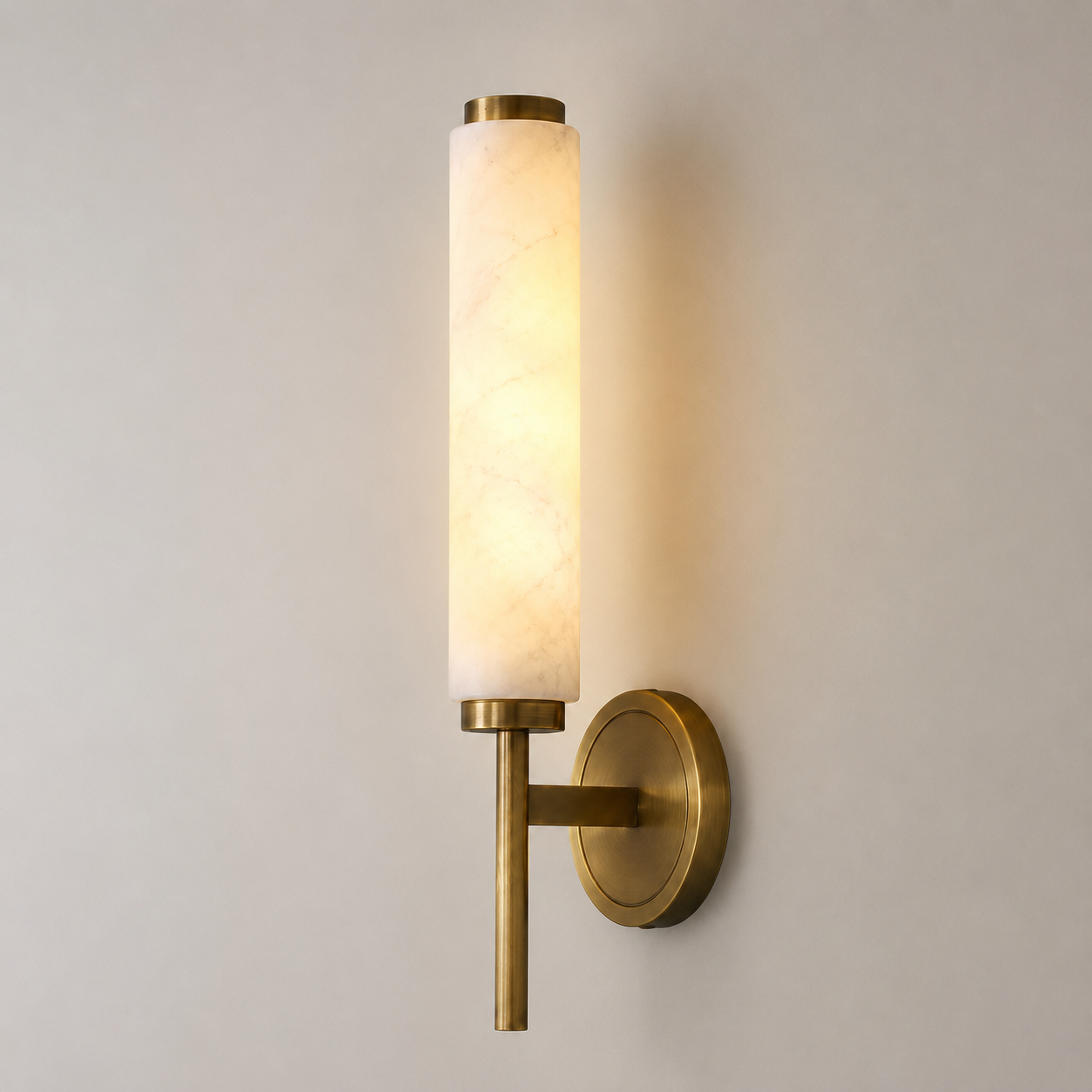 Cerella Wall Light | Marble Copper Torch Sconce
