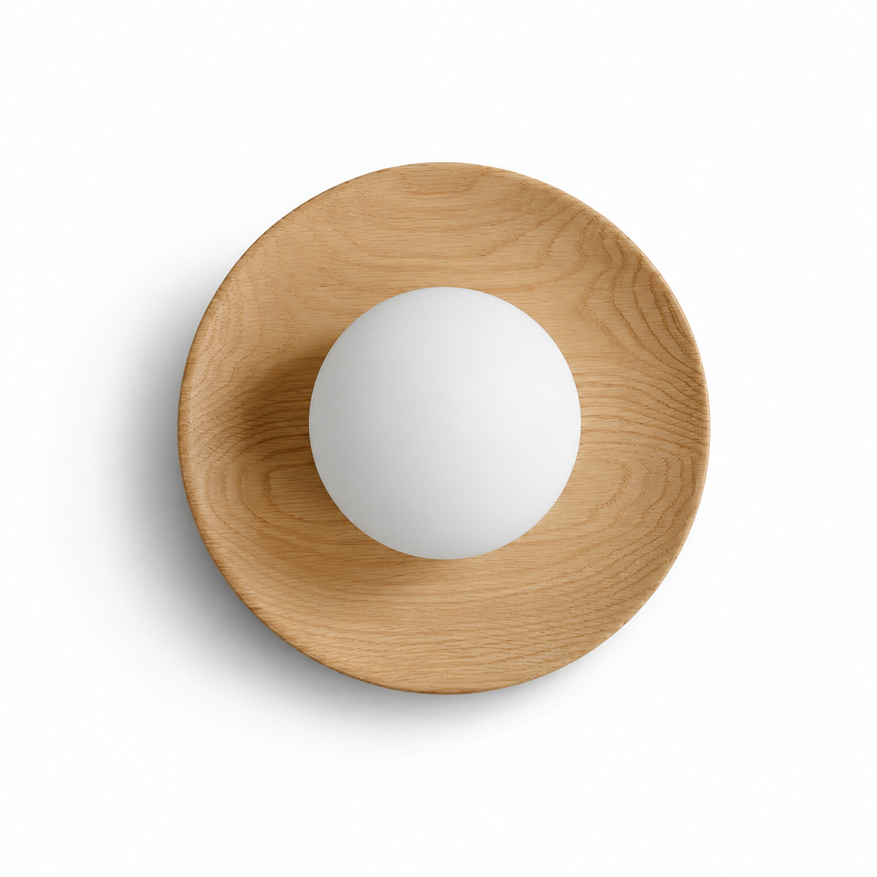 Eclissa Wall Light | Round Glass Wood Sconce