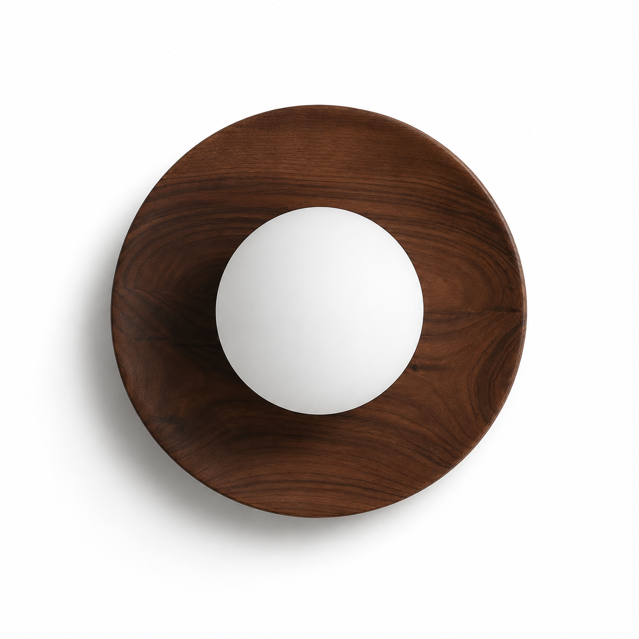 Eclissa Wall Light | Round Glass Wood Sconce