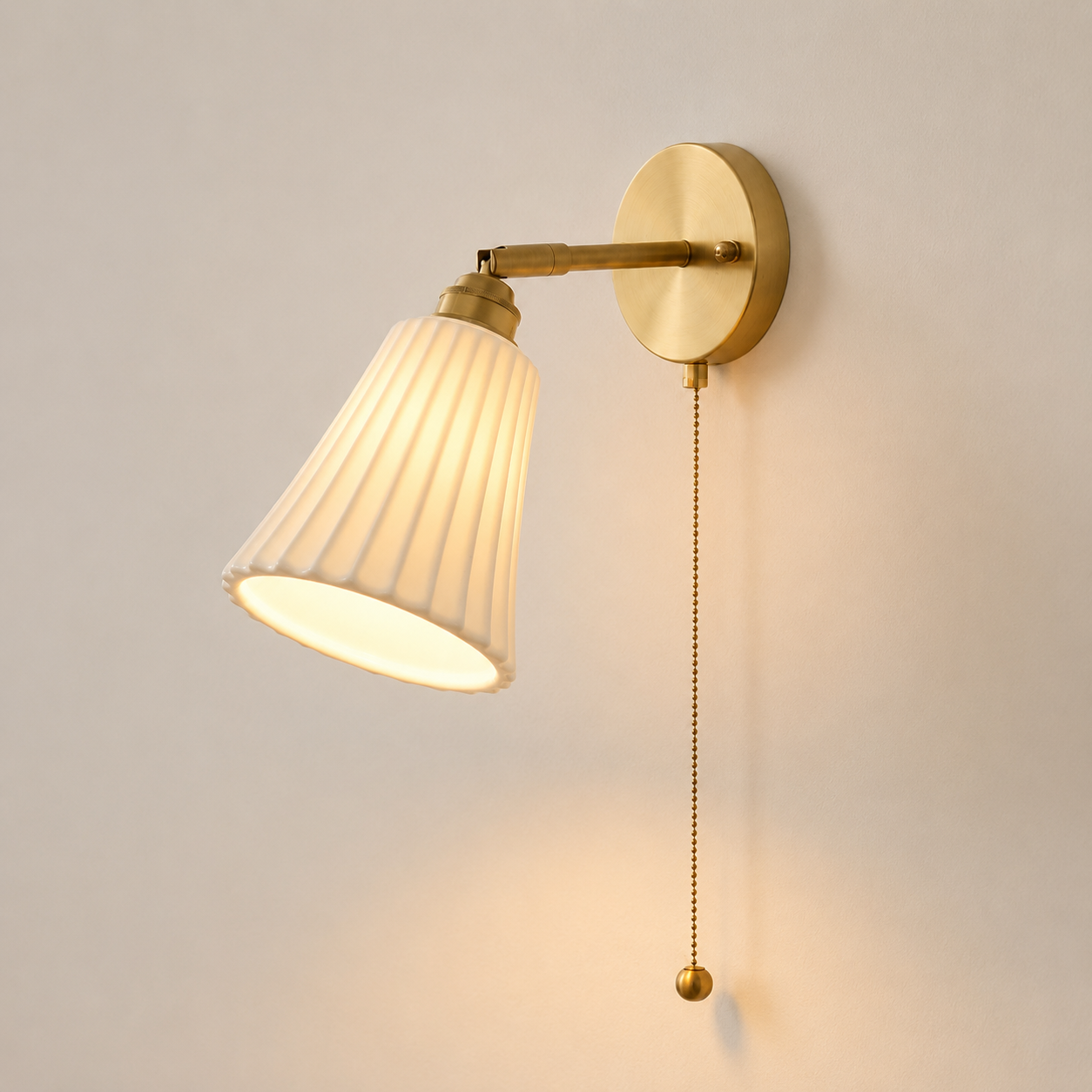 Elodia Wall Light | Ceramic Pull Chain Sconce