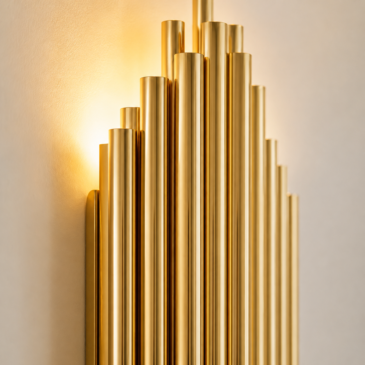 Empira Wall Light | Gold Tube Art Deco Sconce