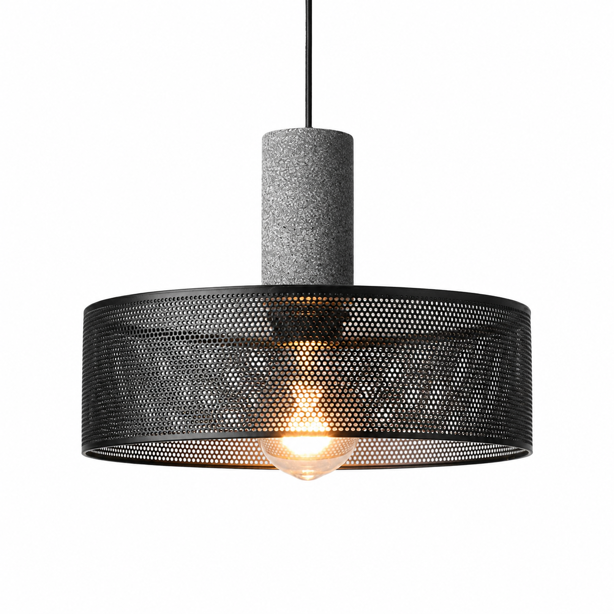 Mesano Concrete Pendant Light | Industrial Cement and Mesh Pendant