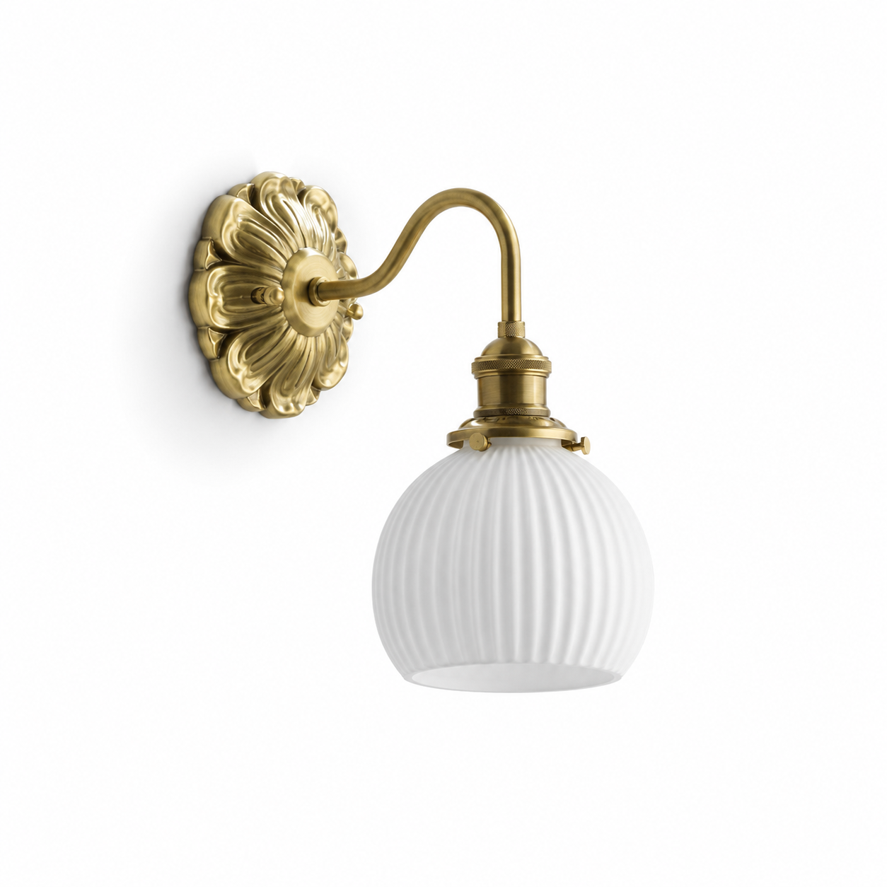 Floretta Wall Light | Ribbed Ceramic Brass Sconce