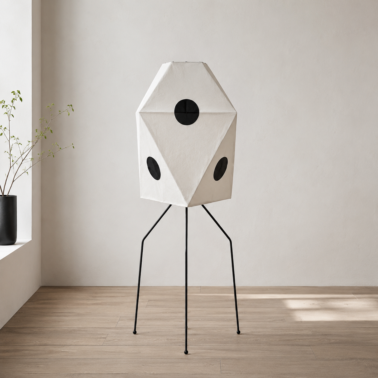 Orika Paper Tripod Floor Lamp – Sculptural Mulberry Paper Standing Light