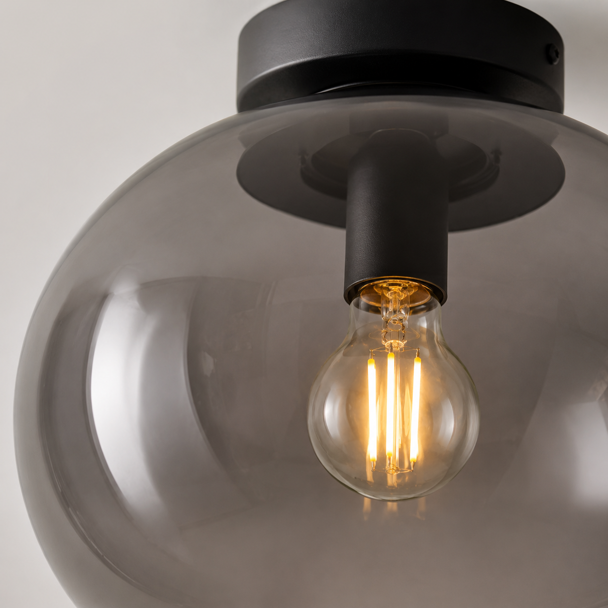 Perla Glass Globe Ceiling Light | Semi-Flush E27 Lamp