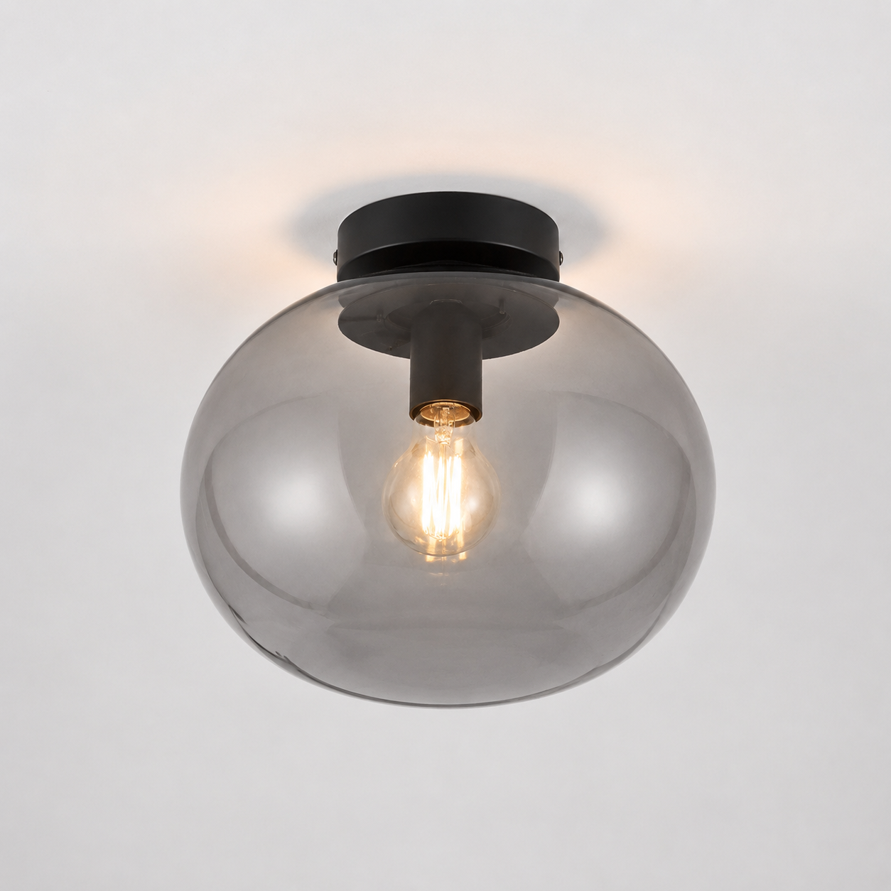Perla Glass Globe Ceiling Light | Semi-Flush E27 Lamp
