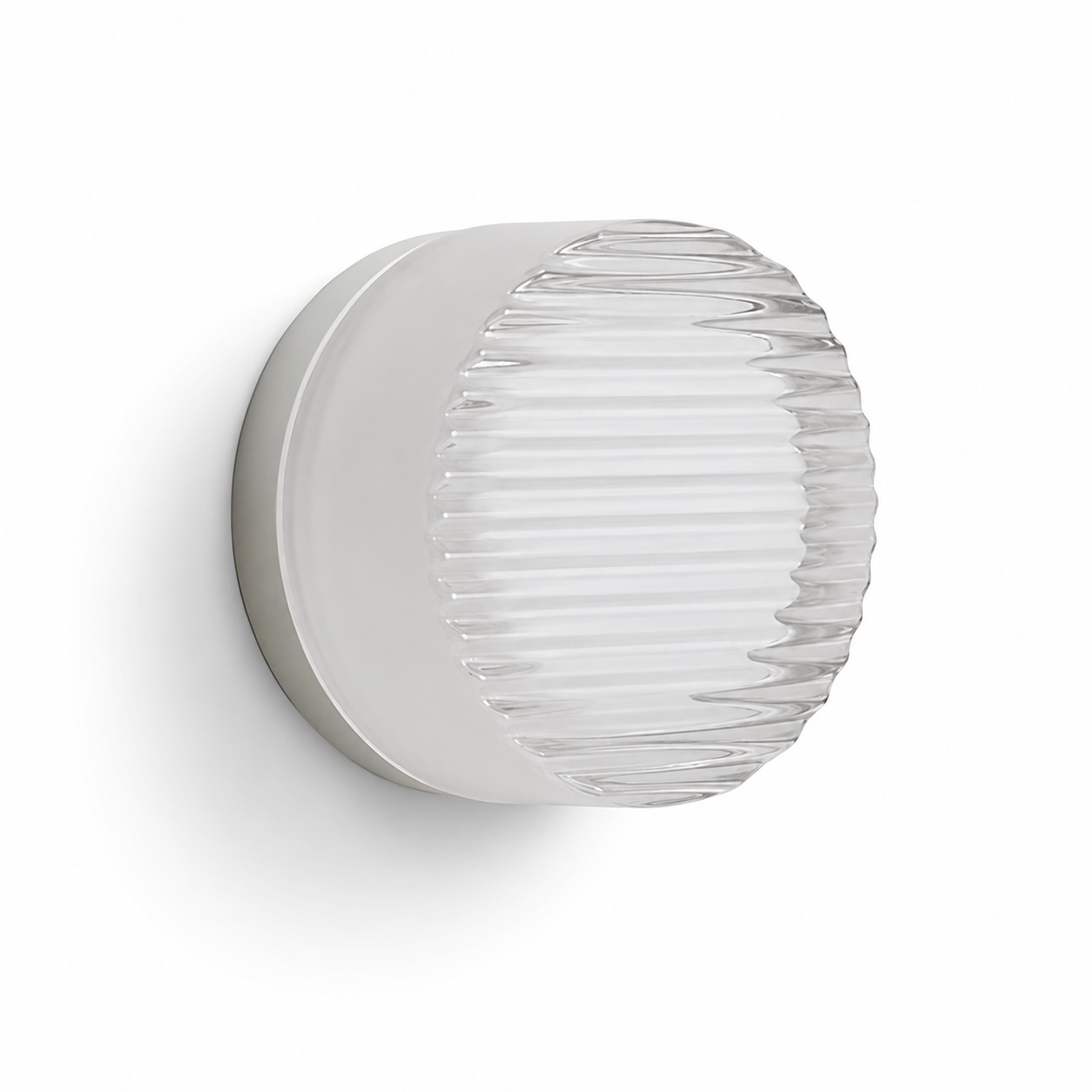 Plissa Wall Light | Ribbed Round Flush Sconce