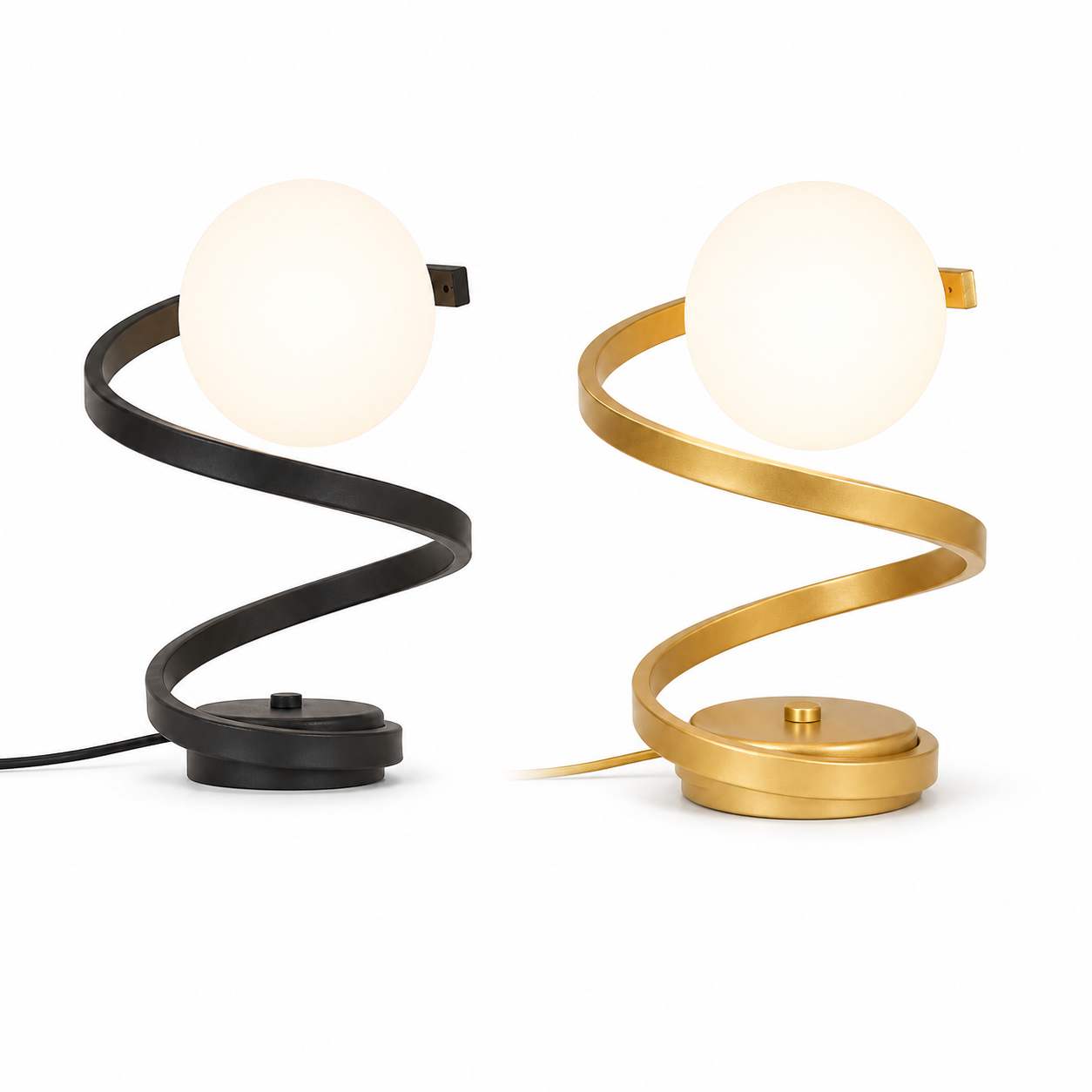 Spiravo Spiral Table Lamp | Opal Glass Globe Light