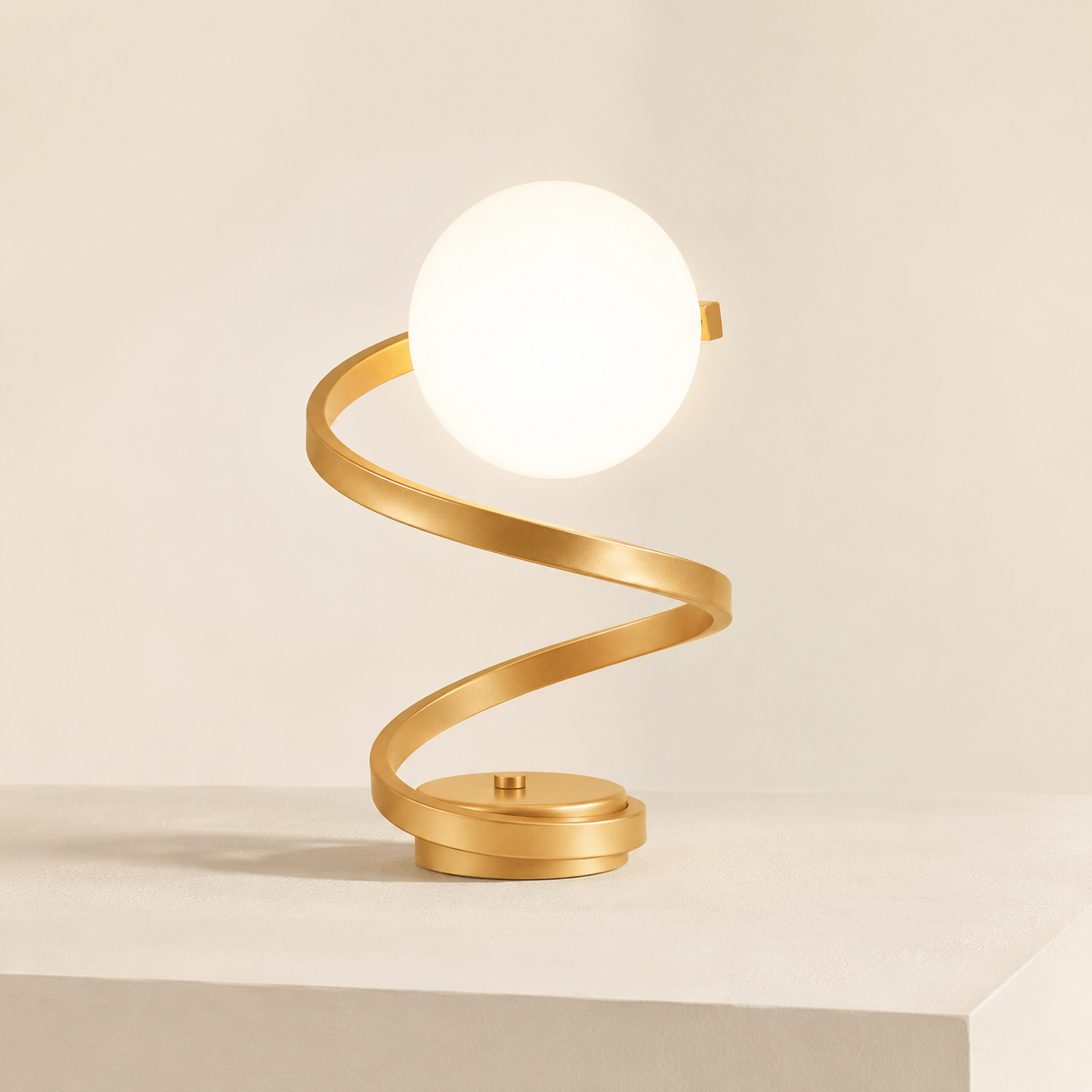 Spiravo Spiral Table Lamp | Opal Glass Globe Light
