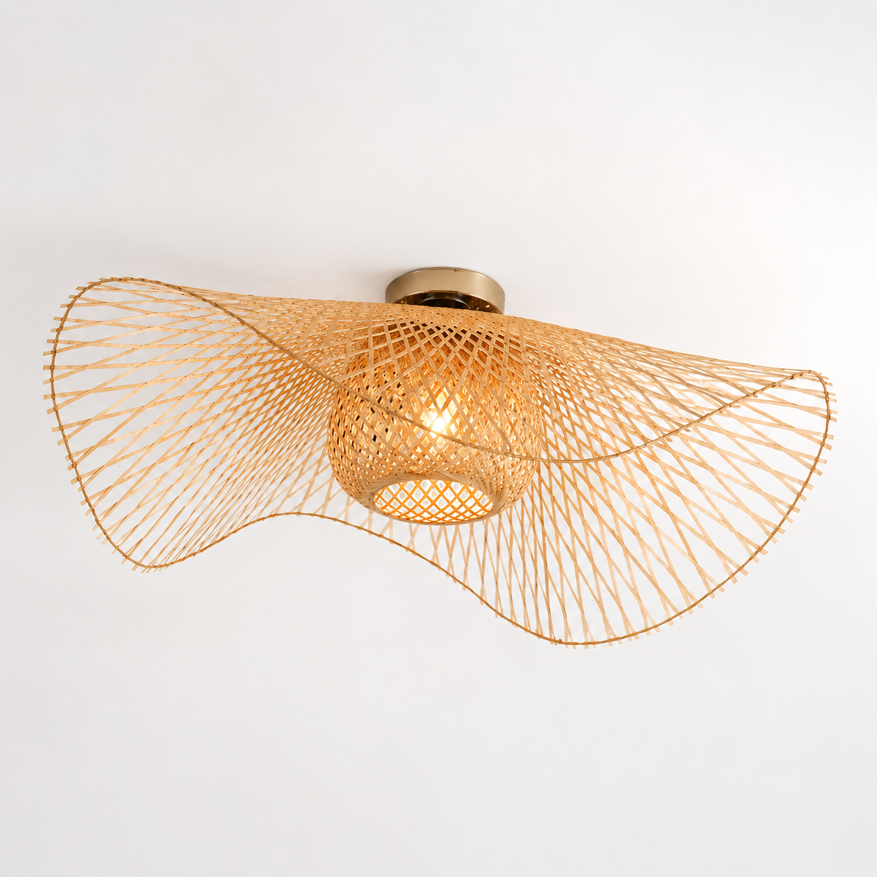 Trensa Woven Ceiling Light | Rattan-Style Flush Lamp