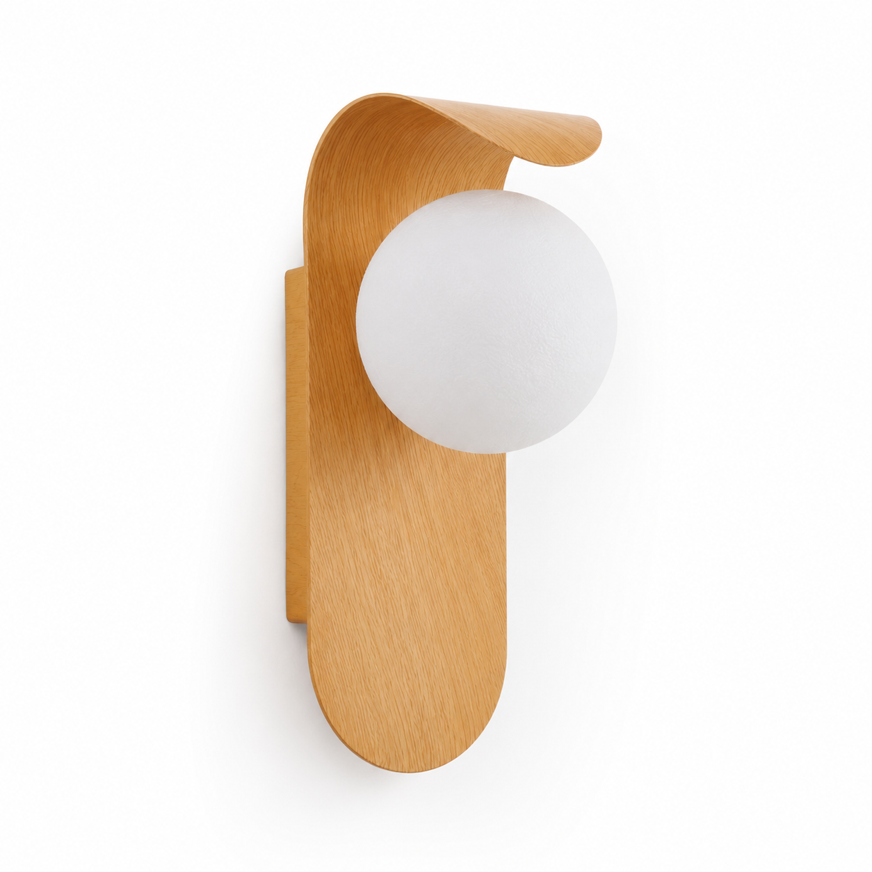 Volira Wall Light | Wood Effect Curved Sconce
