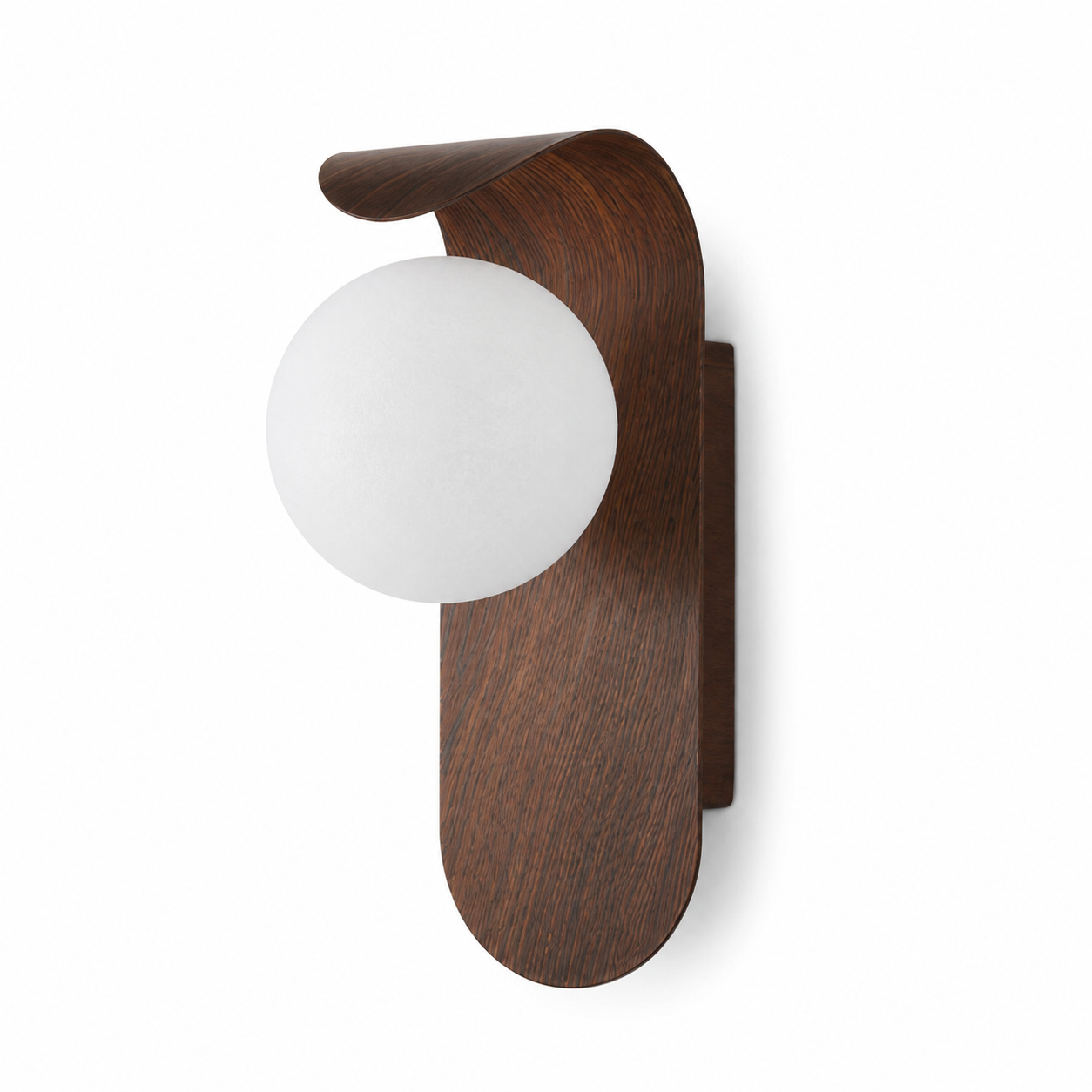 Volira Wall Light | Wood Effect Curved Sconce