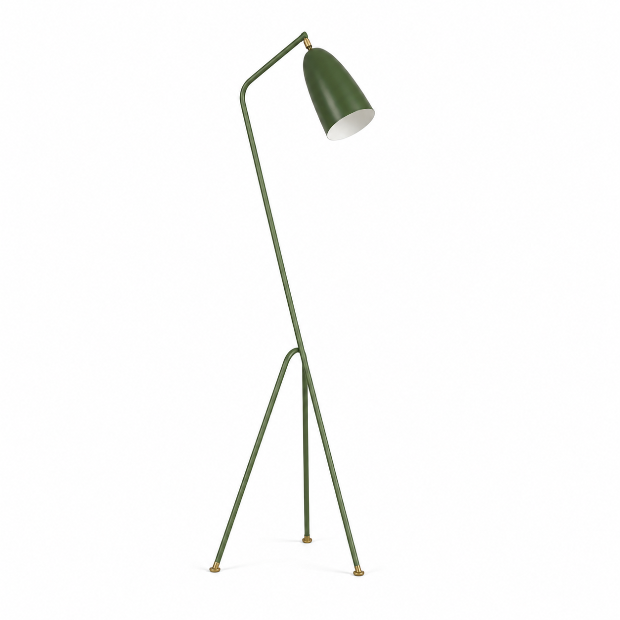 Zirla Leaning Tripod Floor Lamp – Mid Century Metal Standing Light in Seven Colours