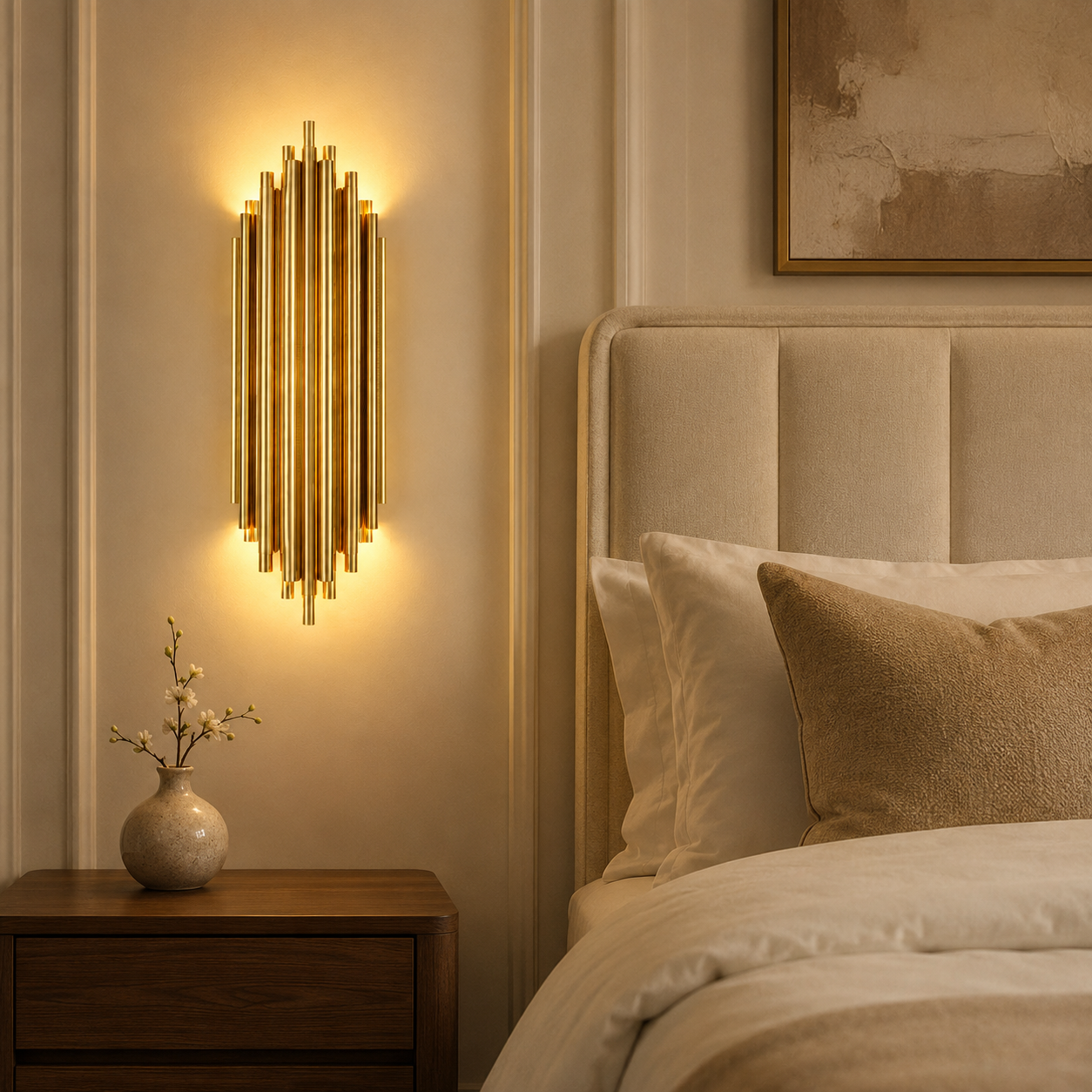 Empira Wall Light | Gold Tube Art Deco Sconce