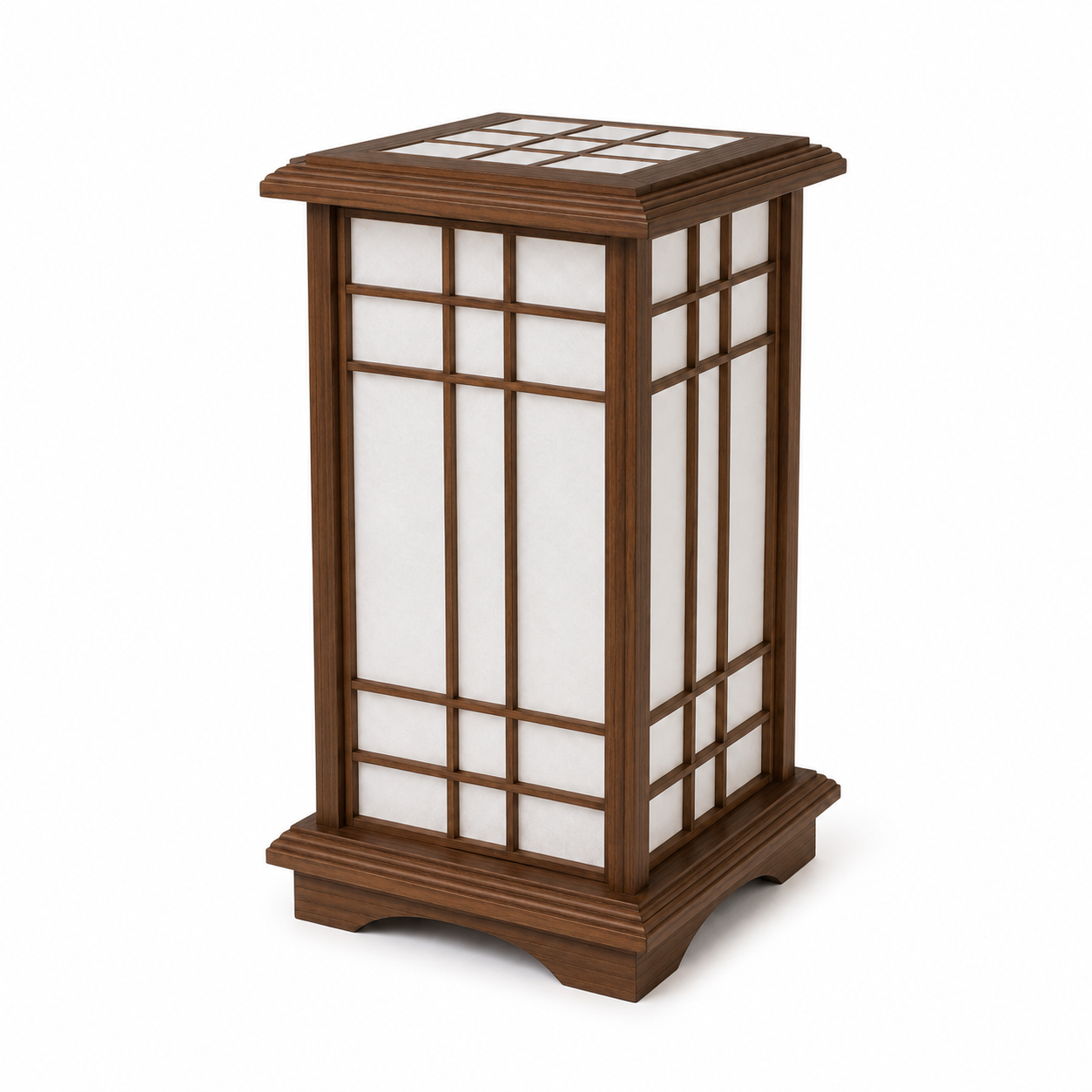 Hanoki Wooden Lantern Floor Lamp – Shoji Style Japandi Pine Standing Light