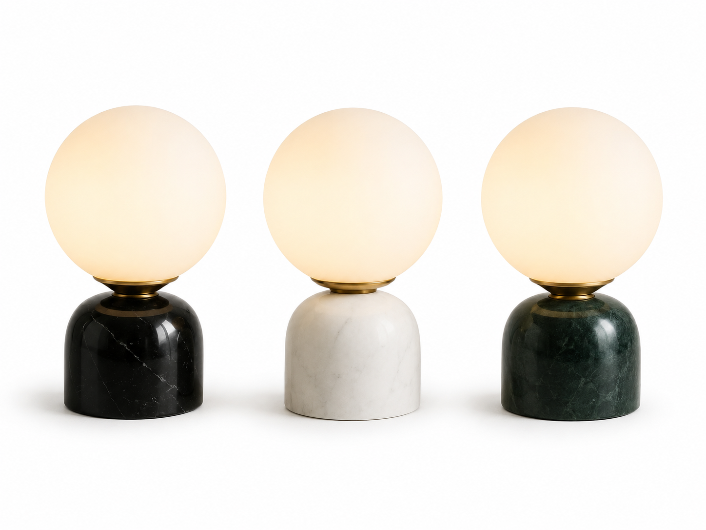 Mirella Marble Table Lamp | Opal Glass Globe Light