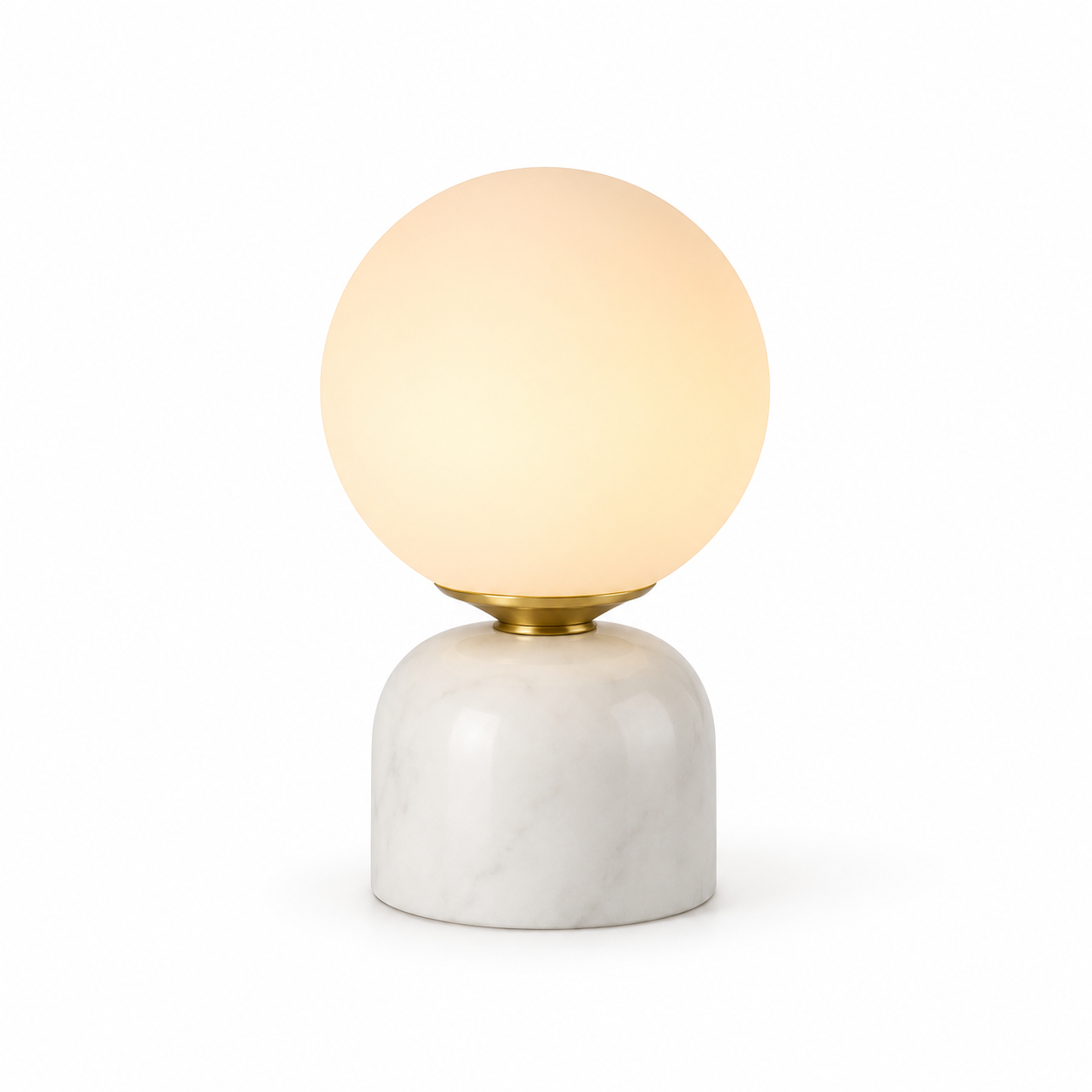 Mirella Marble Table Lamp | Opal Glass Globe Light