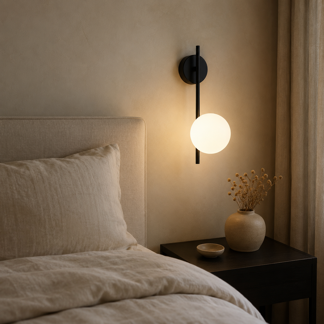Ondra Wall Light | Frosted Glass Globe Sconce