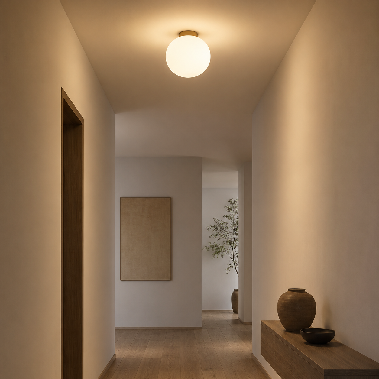 Perla Glass Globe Ceiling Light | Semi-Flush E27 Lamp