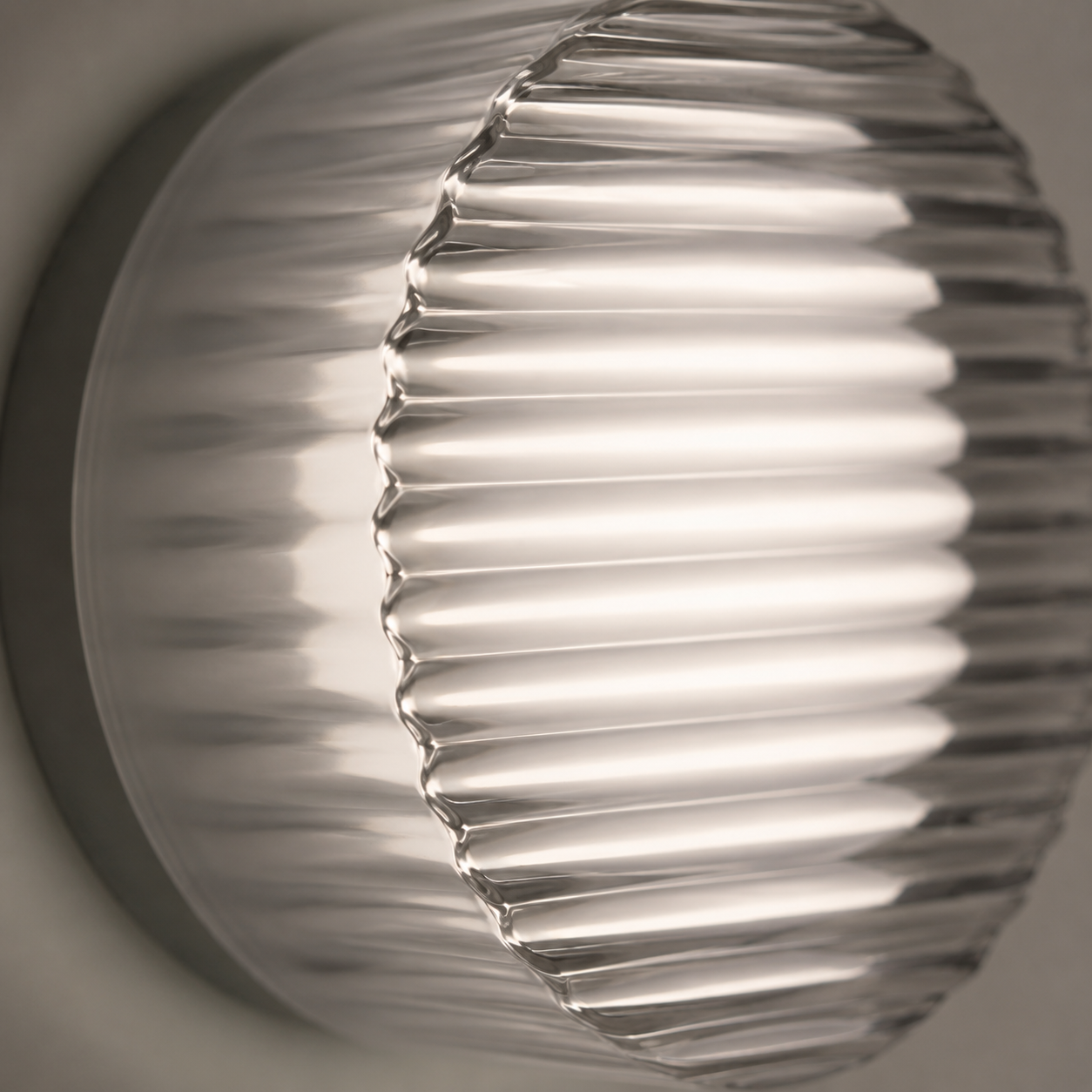 Plissa Wall Light | Ribbed Round Flush Sconce