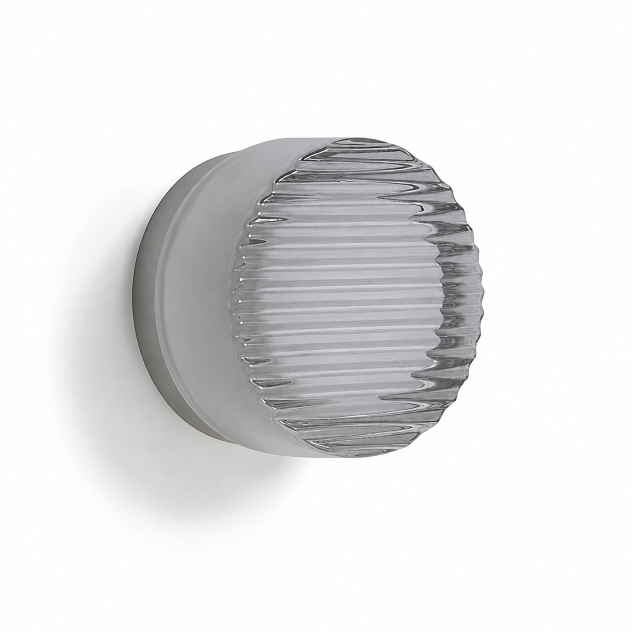 Plissa Wall Light | Ribbed Round Flush Sconce