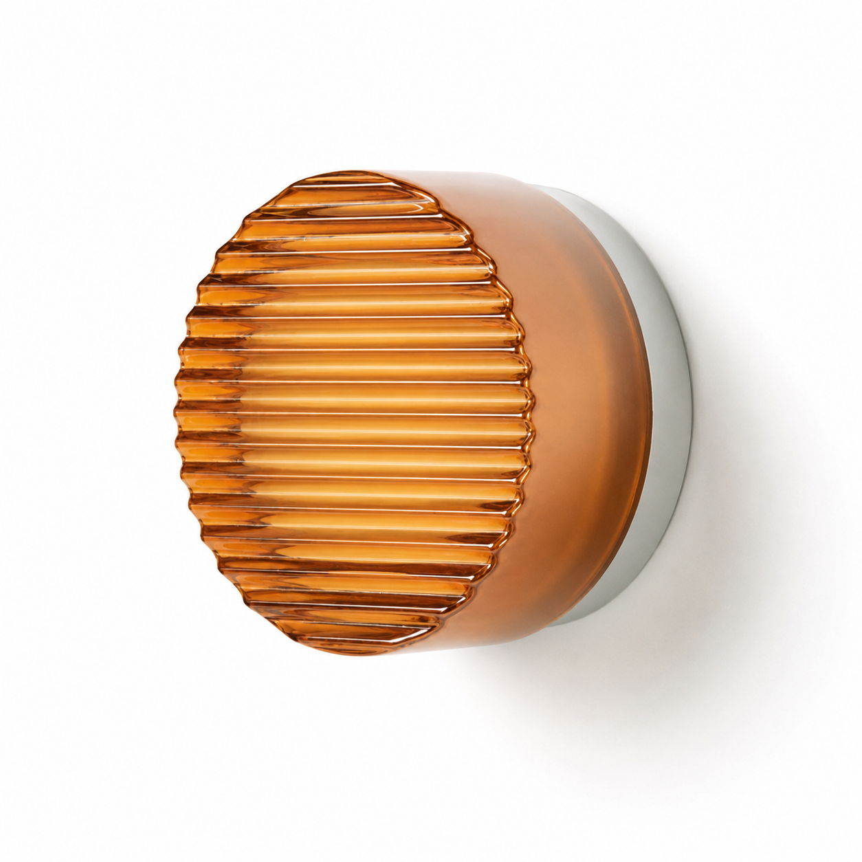 Plissa Wall Light | Ribbed Round Flush Sconce