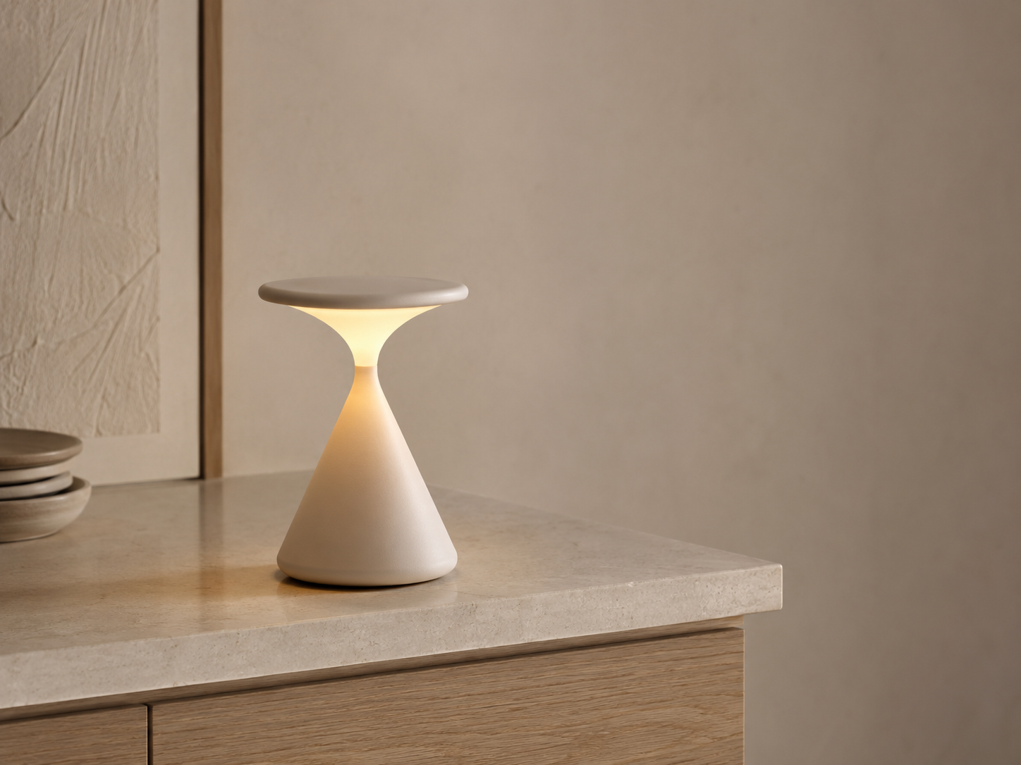 Sablia Hourglass Table Lamp | Cordless Ambient Light