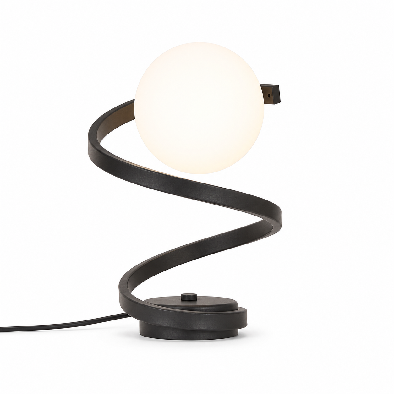 Spiravo Spiral Table Lamp | Opal Glass Globe Light