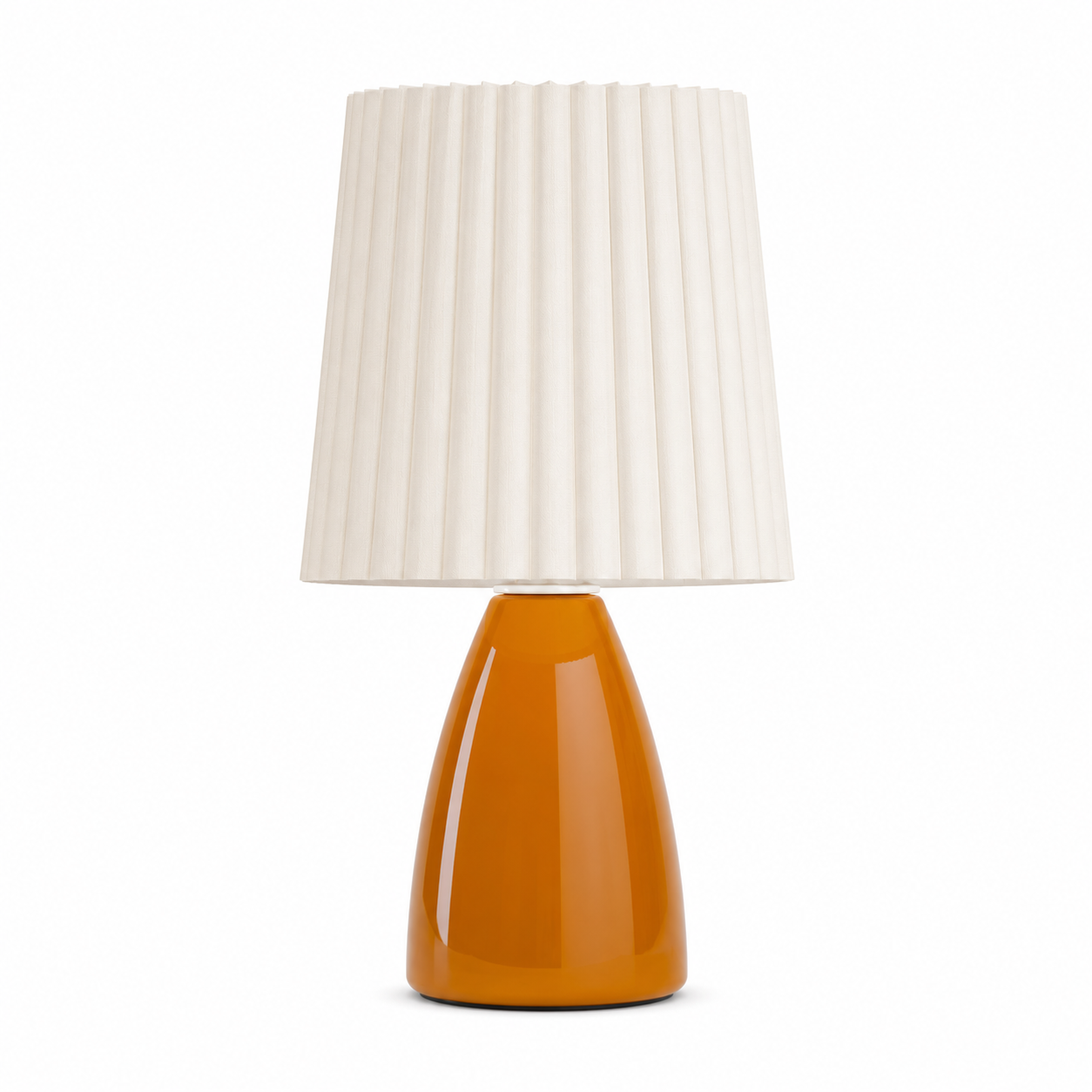 Tindra Pleated Shade Table Lamp | Glass Base Bedside Light