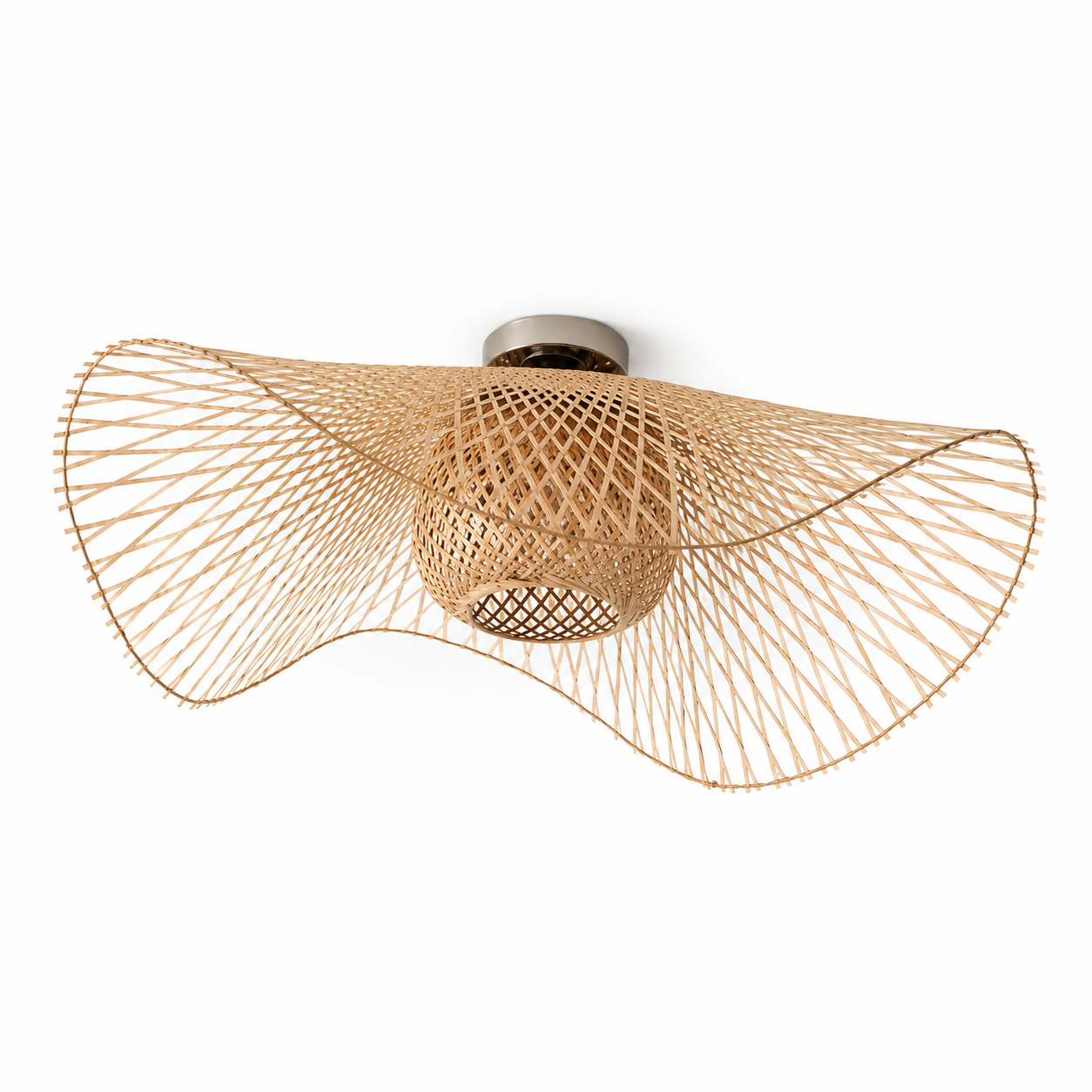 Trensa Woven Ceiling Light | Rattan-Style Flush Lamp