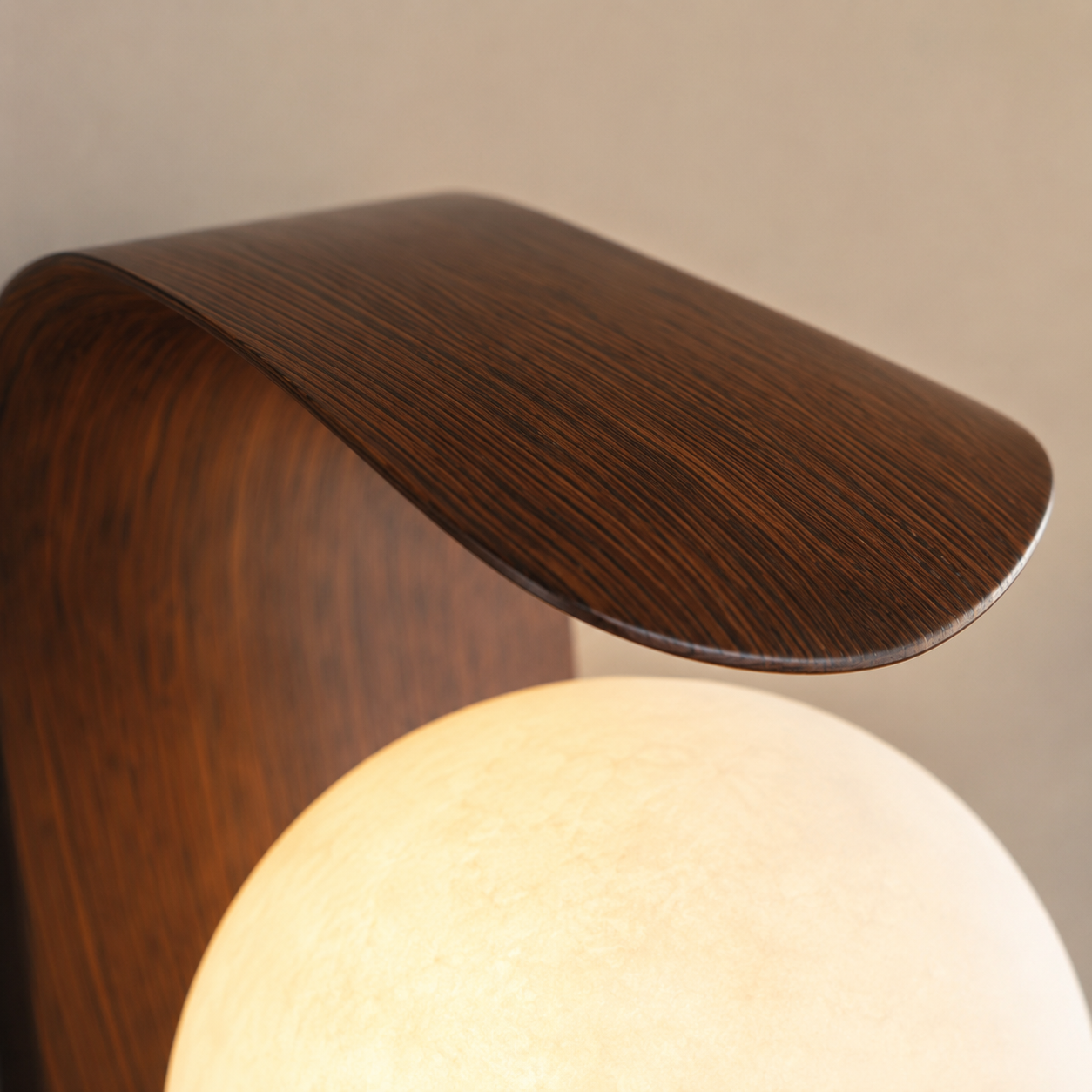 Volira Wall Light | Wood Effect Curved Sconce