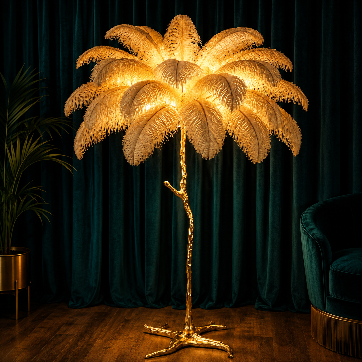Wrenna Feather Floor Lamp | Ostrich Feather