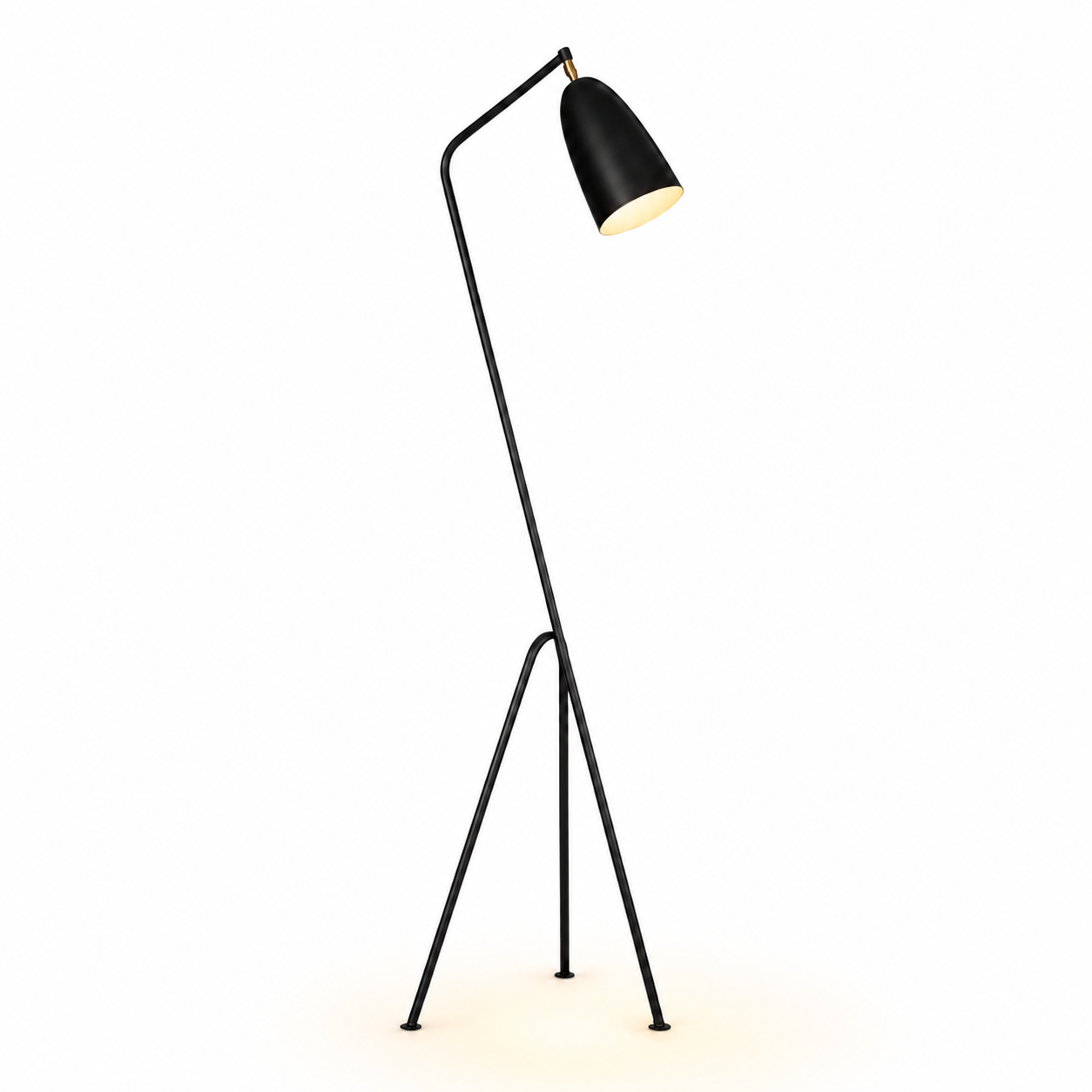 Zirla Leaning Tripod Floor Lamp – Mid Century Metal Standing Light in Seven Colours